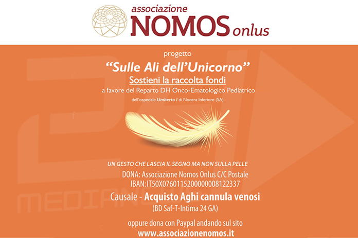 Angri. Raccolta fondi: l’iniziativa dell’Associazione Nomos Onlus, domenica ­­­7, ore 11, Piazza Doria