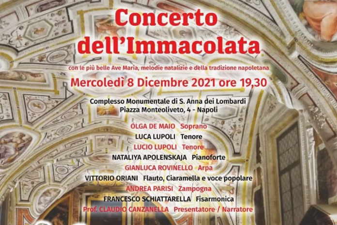 Napoli. L’8 dicembre ritorna il tradizionale Concerto dell’Immacolata
