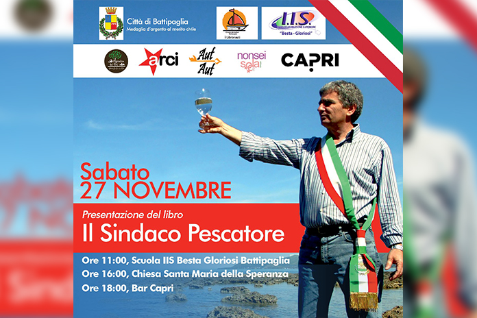 Battipaglia. Sabato 27 la presentazione dei libri di Dario Vassallo “il sindaco pescatore” e “la verita’ negata”