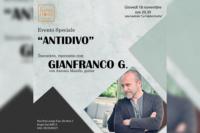 Angri. Si riaccendono le luci di Avanteatro, il 18 novembre “ANTIDIVO”, in scena Gianfranco Gallo