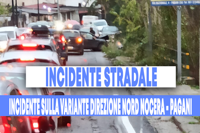 Pagani. Via Carlo Tramontano, incidente stradale, lunghi chilometri di coda