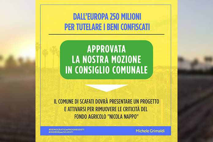 Scafati. Fondo Agricolo Nicola Nappo, la nota di Grimaldi, capogruppo PD