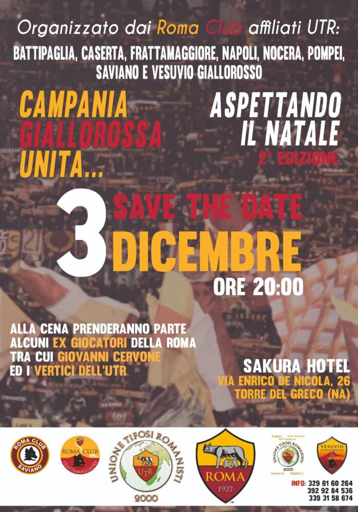 roma sergio Torre del Greco ospita l'evento 'Campania Giallorossa Unita... Aspettando il Natale'