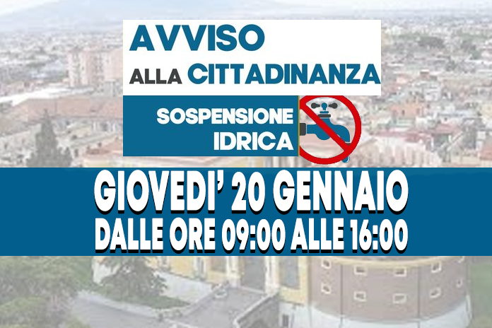 GORI. Sospensione idrica ad Angri dalle 09 alle 16 di giovedì 20: ecco le zone interessate