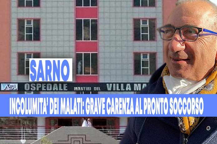 Sarno. Carenza grave al Pronto Soccorso: a rischio l’incolumità dei malati