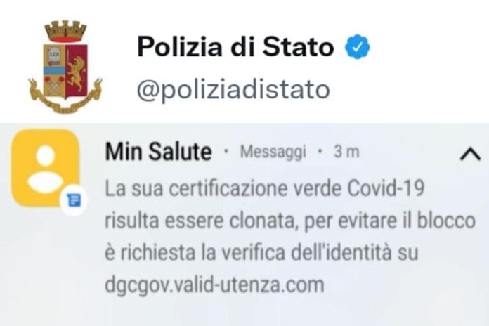 Nuova truffa con un falso sms dal ministero per il Green Pass