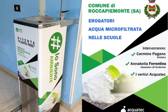 Roccapiemonte. Stop alla plastica: Installati nelle scuole erogatori acqua microfiltrata