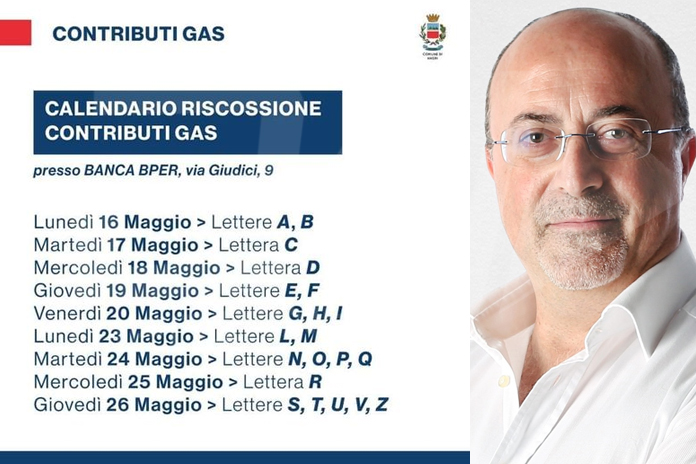 Angri. Dal 16 e fino al 26 liquidazione dei contributi gas anno 2020, ritorna l’ordine alfabetico