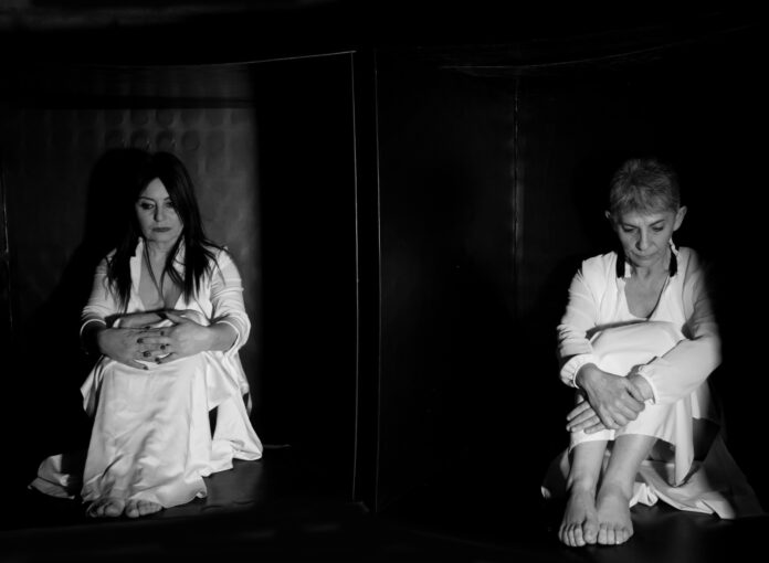 Le artiste Panariello e Di Marino durante la performance1