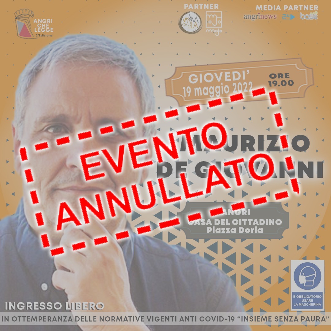 Dopo Salerno anche Angri, De Giovanni rinuncia alla presentazione del libro nella città doriana!