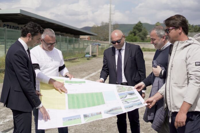Pontecagnano. Posa della prima pietra: lo stadio comunale diventa realtà￼