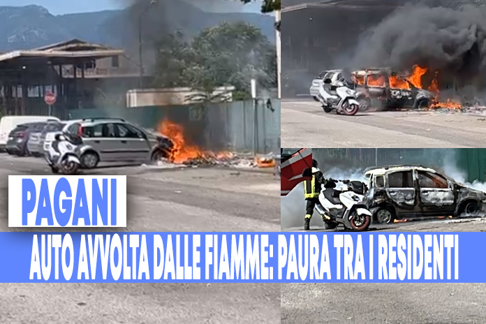 Pagani. Auto distrutta dalle fiamme, paura tra i residenti (video)