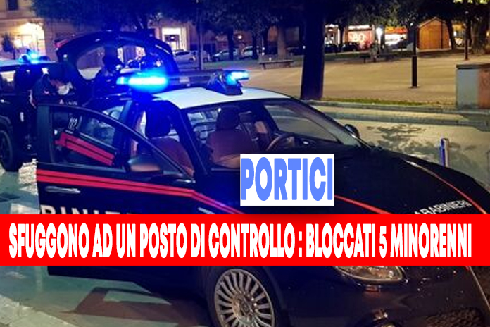 Sfuggono ad un posto di controllo. 5 minorenni inseguiti e  bloccati dai Carabinieri