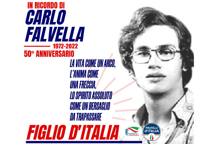 Salerno. Gioventù Nazionale e Fratelli d’Italia ricordano domani 7 luglio Carlo Falvella