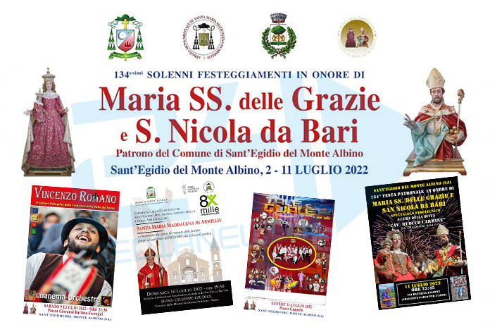 Sant’Egidio Monte Albino, tutto pronto il ricco programma in onore di Maria SS. delle Grazie e San Nicola da Bari