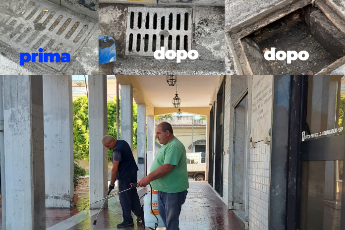 Roccapiemonte.  Interventi di pulizia caditoie e lavaggio Piazza Zanardelli