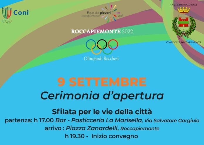 invito cerimonia apertura Olimpiadi Rocchesi 2022