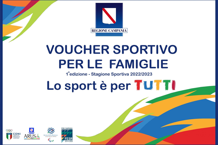 Al via l’erogazione del “Voucher Sportivo” (Progetto Arus), per le famiglie della Regione Campania