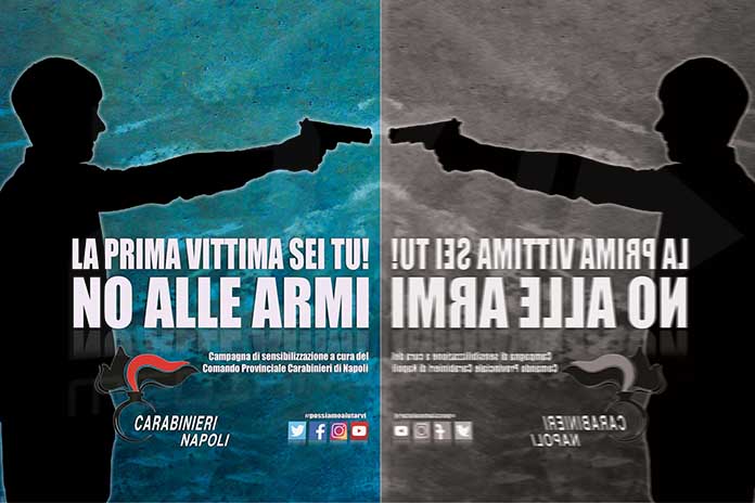 “La prima vittima sei tu. No alle armi” è il monito dell’Arma dei Carabinieri: Reporter attività anno 2022