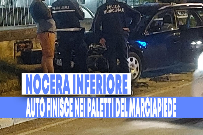 Nocera Inferiore. Perde il controllo dell’auto e finisce sul marciapiede