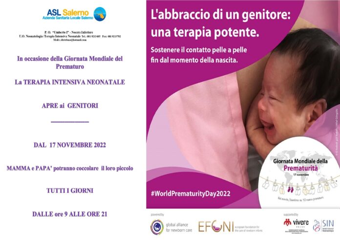 Nocera Inferiore. Giornata Mondiale del Prematuro: la Terapia Intensiva Neonatale apre ai genitori