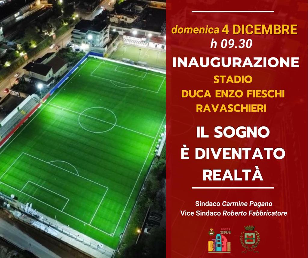 Roccapiemonte. Domenica 4 dicembre l’inaugurazione dello Stadio Ravaschieri