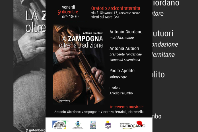 Vietri sul Mare. La zampogna oltre la tradizione, lezione-concerto venerdì 9 dicembre