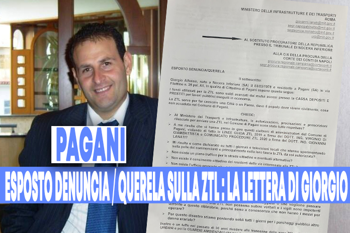 Esposto denuncia/querela, Ztl nel Comune di Pagani: l’affondo di Alfonso Giorgio