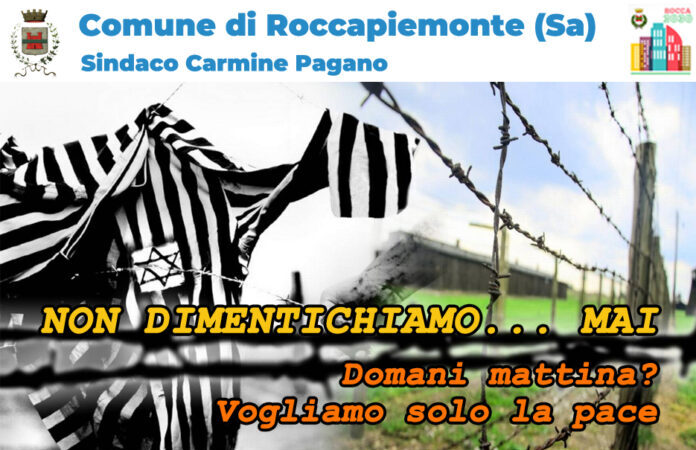 Roccapiemonte. Giornata della Memoria, il messaggio del Sindaco Pagano