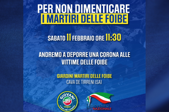 Cava de’ Tirreni. I Giovani di FI ricordano le vittime delle foibe