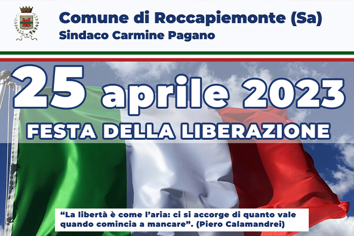 Roccapiemonte, 25 aprile,” buona Festa della Liberazione”: il messaggio del Sindaco Carmine Pagano