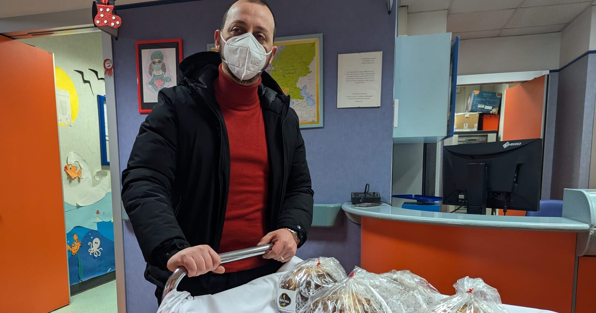 Nocera Inferiore.  Ilario del Panificio Maia all’ospedale Umberto I per il progetto “Insieme per una pizza”