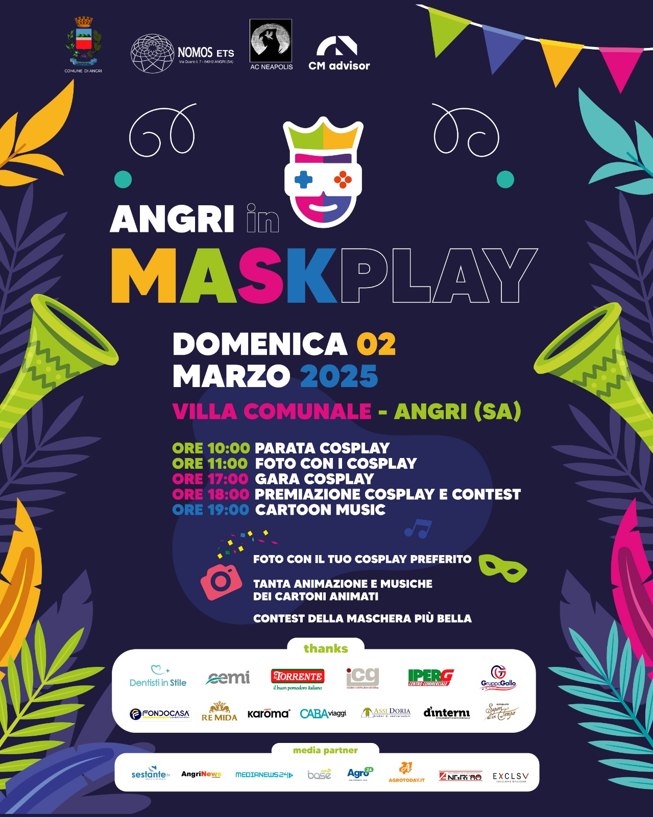 angri in maskplay carnevale evento