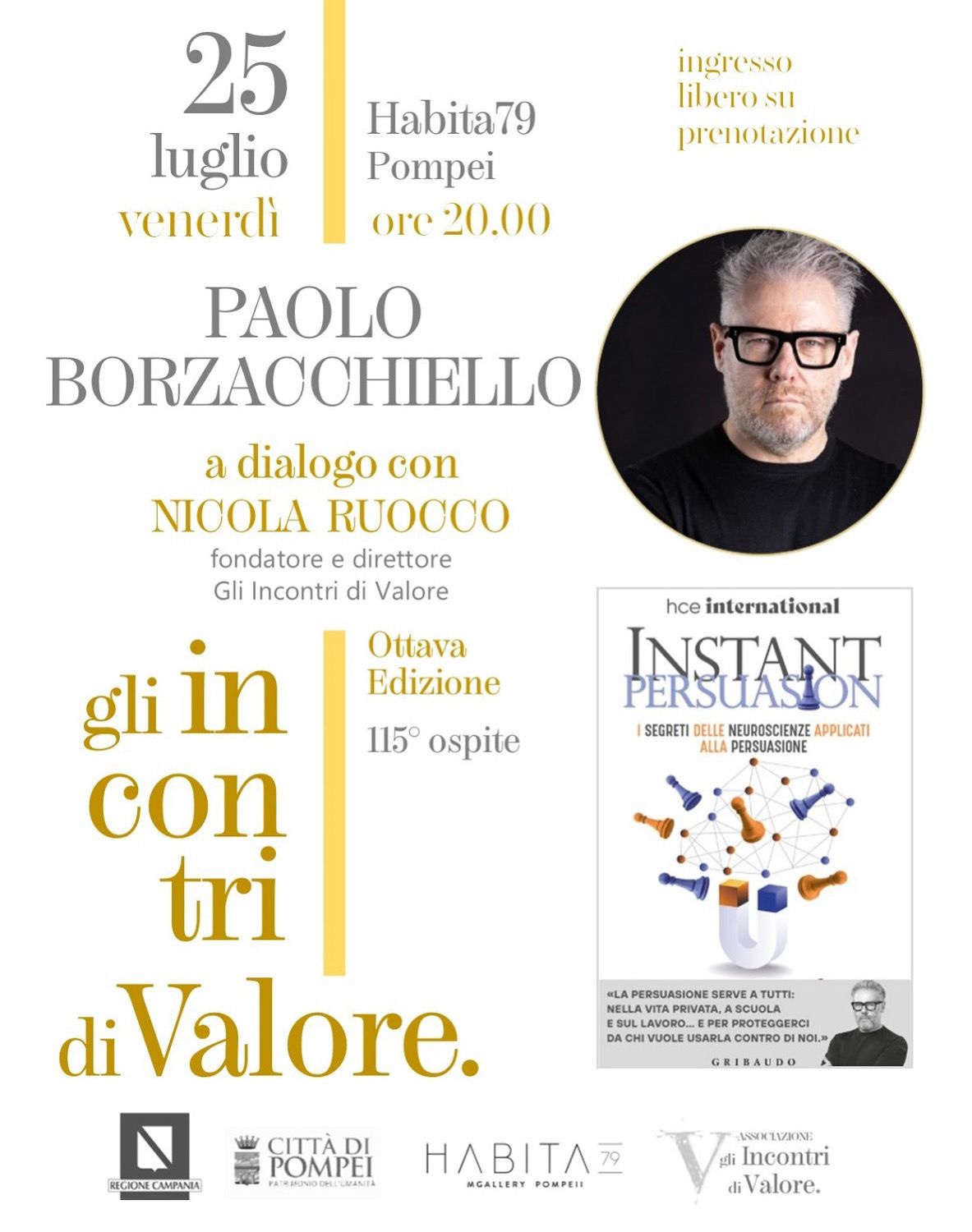 Pompei, Paolo Borzacchiello ospite del salotto culturale di Nicola Ruocco