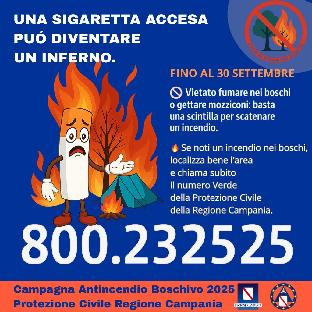 Regione Campania, al via la campagna antincendi 2025