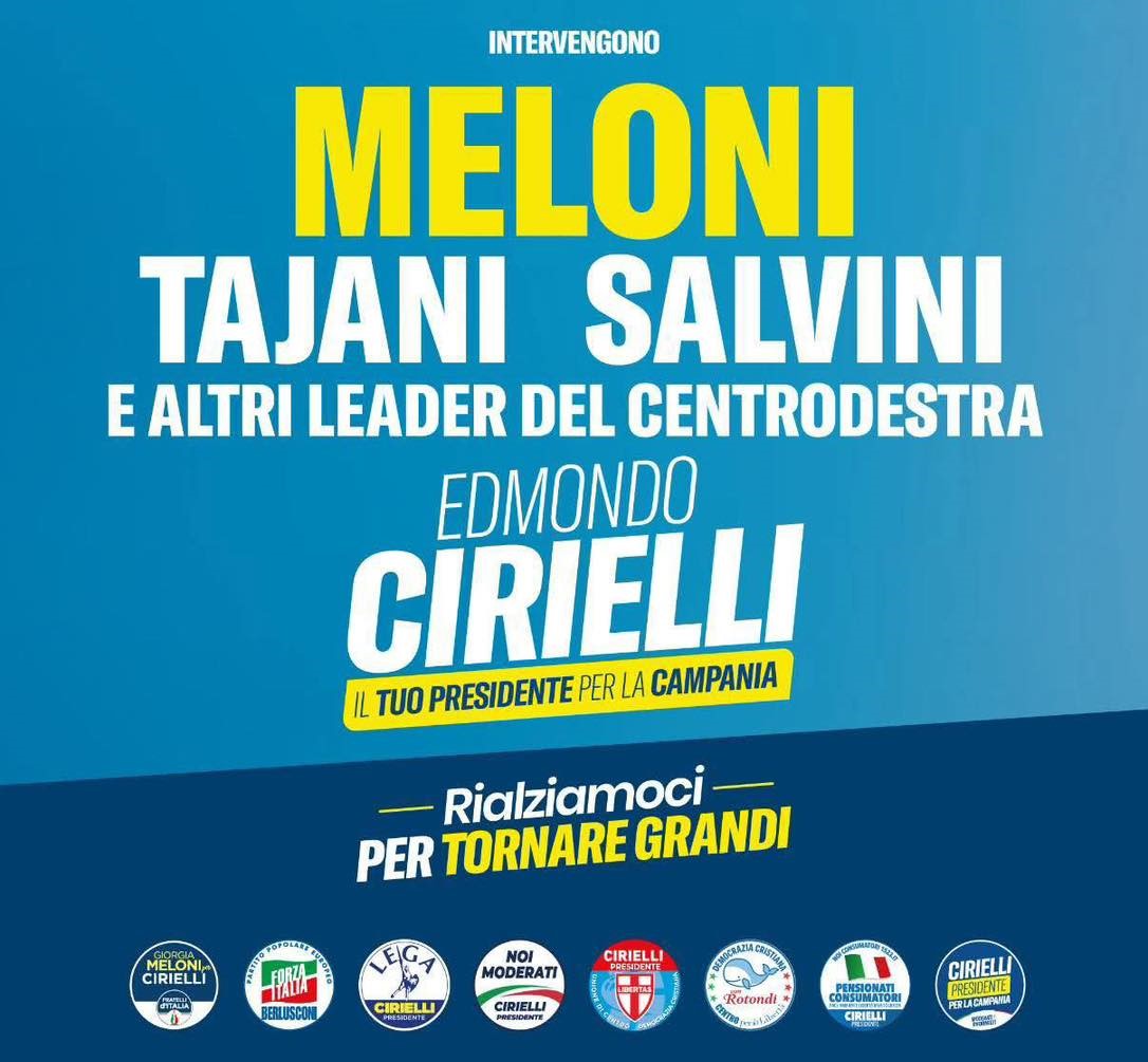 Il centrodestra serra le file con i big per Cirielli e Napoli diventa il palcoscenico della sfida finale