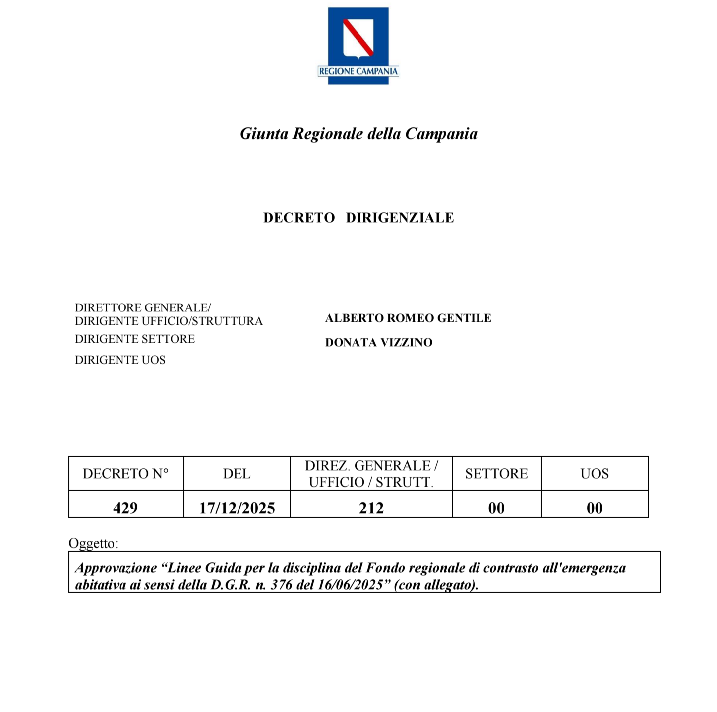 Emergenza abitativa, la Regione Campania attiva il fondo